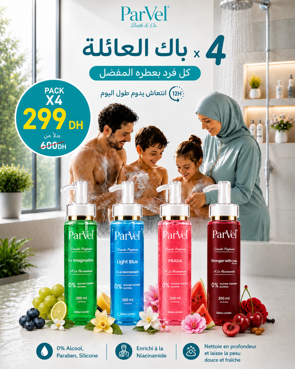 ParVel - Pack de 4 Gels Douches Parfumés